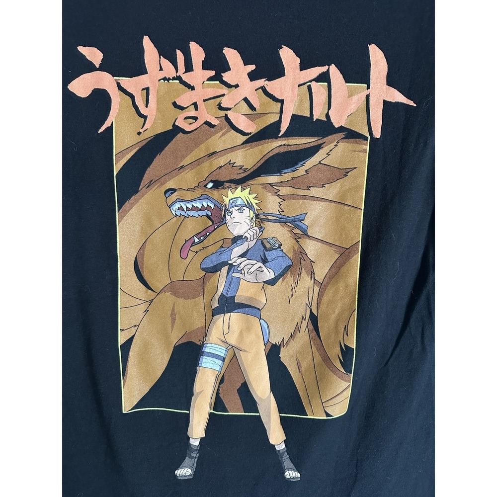 Vintage 2007 Naruto Shippuden T Shirt Mens Medium Black Sasuke Graphic Anime Tee